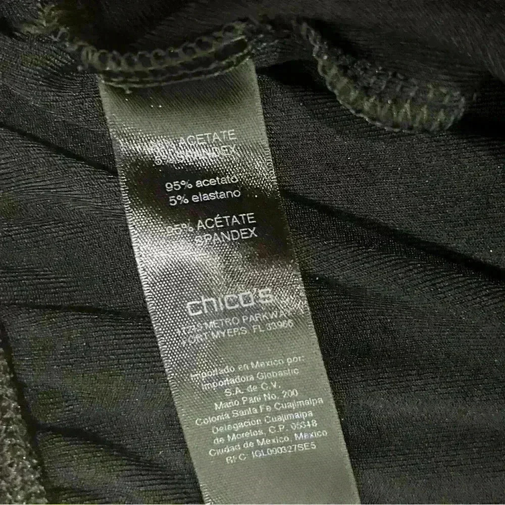 Chico’s Travelers Pants Black Ribbed Stretchy Pull On Acetate Size 1 (M) Short - Picture 5 of 6